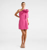 Fuchsia Holly Asym Bow Mini Dress